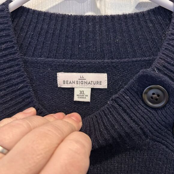 LL Bean Signature XL White Sailcloth Striped Wool-Blend Kingfield Warm‎ Sweater - Picture 3 of 7